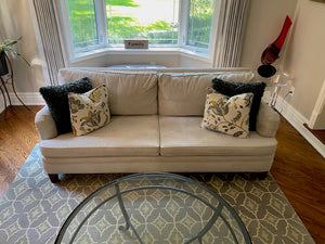 Beige Microsuede Sofa