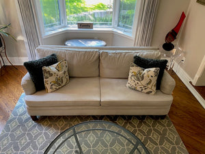 Beige Microsuede Sofa