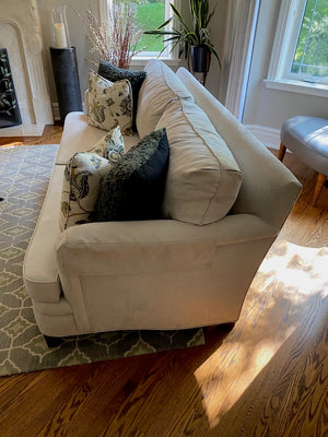 Beige Microsuede Sofa