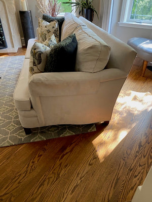 Beige Microsuede Sofa