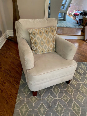 2 Beige Microsuede Armchairs