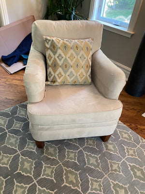 2 Beige Microsuede Armchairs