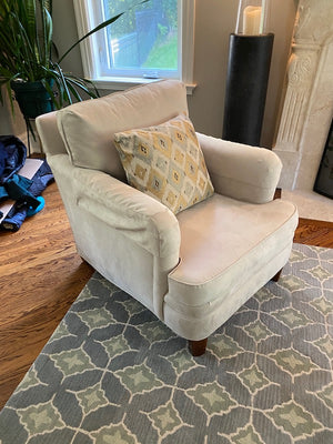 2 Beige Microsuede Armchairs