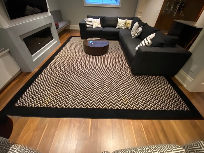 Wool Area Rug, Zig-Zag Pattern