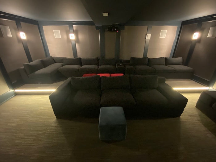 Large Modular Custom Made Theatre Room Sofa/Seating, by Marcantonio Designs