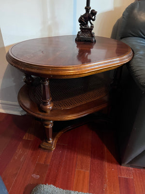 Wood 2-Tier Side Table