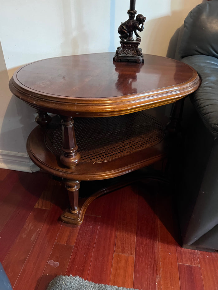 Wood 2-Tier Side Table