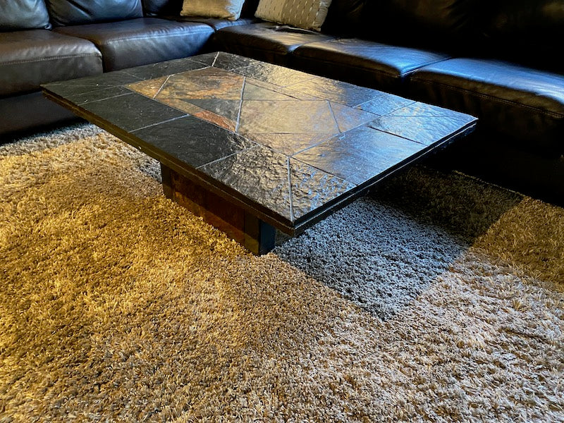 Stone inlay coffee table discount