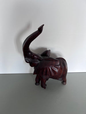 Wood Carved Elephant, Hand Crafted in Kenya- 22"x18"