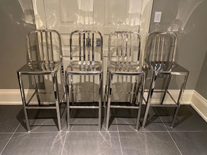 Set of 4 Chrome Bar Stools