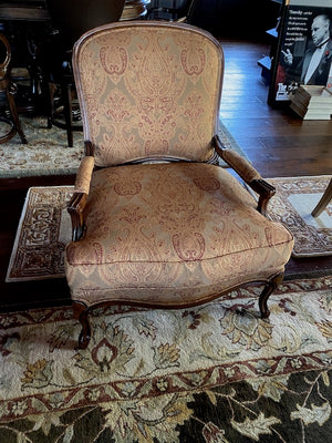 Bernhardt Upholstered Armchair, Wood Frame