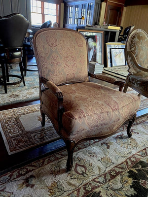 Bernhardt Upholstered Armchair, Wood Frame