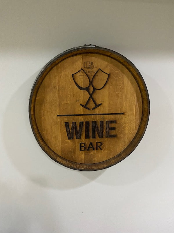 Wine Bar Barrel Head, Wall Decor