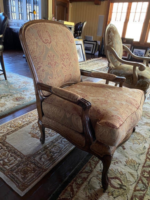 Bernhardt Upholstered Armchair, Wood Frame