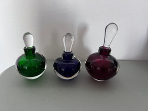 3 LANGKAWI Art Glass Perfume Bottles
