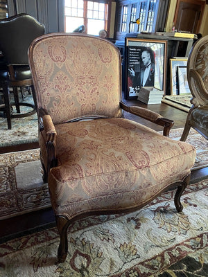 Bernhardt Upholstered Armchair, Wood Frame