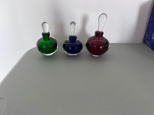 3 LANGKAWI Art Glass Perfume Bottles