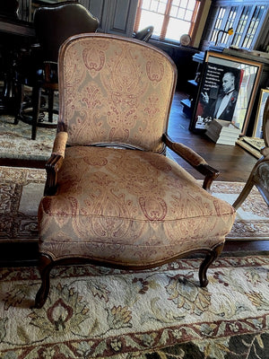 Bernhardt Upholstered Armchair, Wood Frame