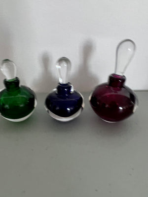 3 LANGKAWI Art Glass Perfume Bottles