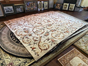 The Imperial Carpet & Home- Renaissance Ivory Hand Made Indian Wool Rug- 8ftx11ft