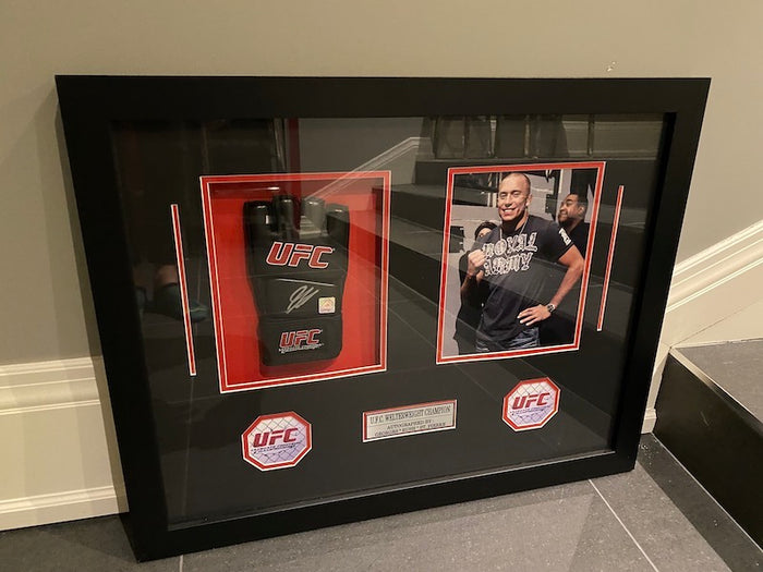 Georges St. Pierre UFC Framed Memorabilia & Signed Glove (COA Attached)