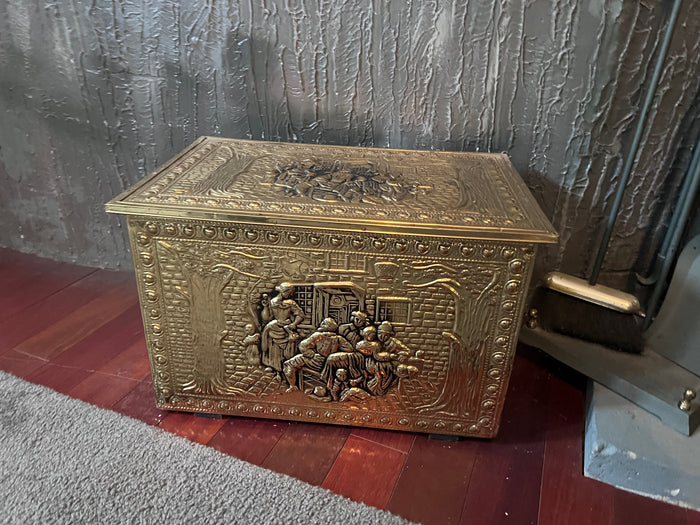 Gold Metal Firewood Box