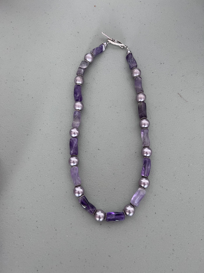 Amethyst & Sterling Silver Necklace