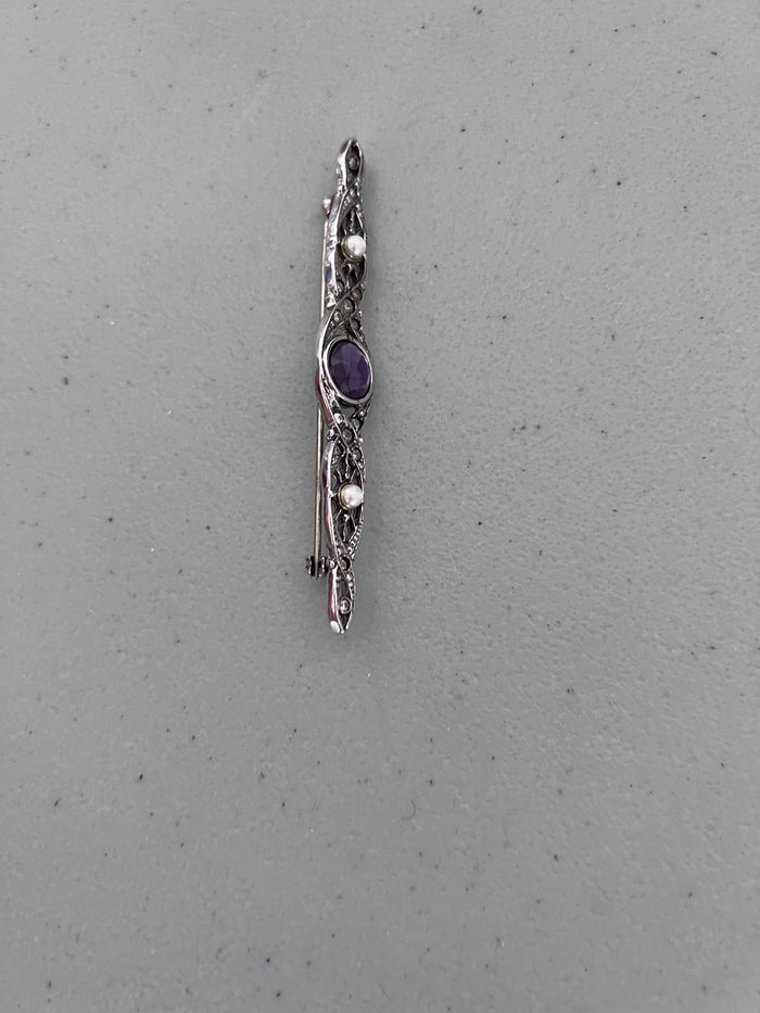Amethyst Brooch