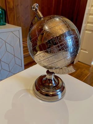 Small Vintage Style Metal Desk Globe