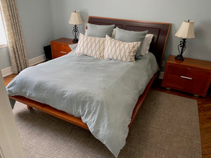 "Alf Design Group" Made in Italy Queen Bed Frame (Leather Headboard)