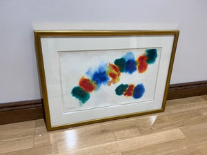 Gershon Iskowitz Watercolour on Paper- 'orange, blue, green'