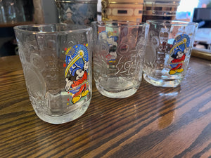 3 Vintage Walt Disney World 2000 McDonalds Glasses