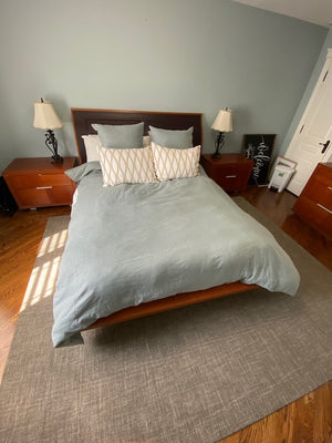 "Alf Design Group" Made in Italy Queen Bed Frame (Leather Headboard)