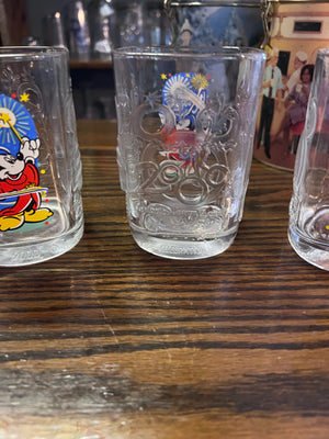 3 Vintage Walt Disney World 2000 McDonalds Glasses
