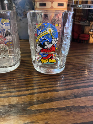 3 Vintage Walt Disney World 2000 McDonalds Glasses