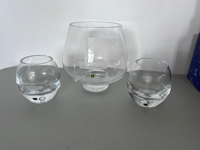 "Seabourn Spirit" Burns Crystal Vase Lot