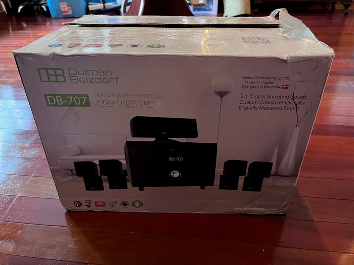 Dulmen Belzdorf DB-707 Home Theatre System- 5.1 Digital Surround Sound, Designed in Denmark (*In BOX)