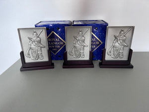 3 Royal Selangor Pewter Plaques Kwan Kung- RARE!