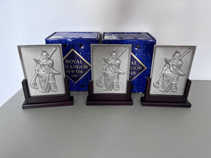 3 Royal Selangor Pewter Plaques Kwan Kung- RARE!