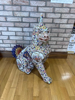 Qilin Beast Porcelain Sculpture- 31"h