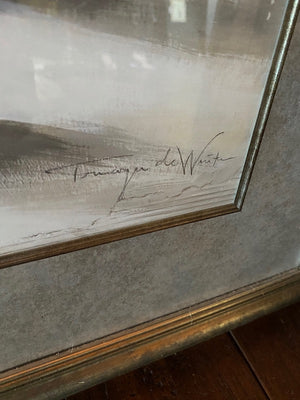 3 White Vases Signed & Framed Print