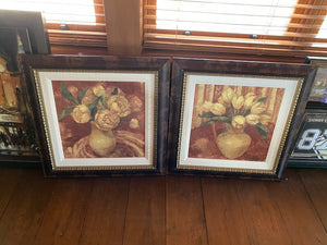 2 Framed Prints- Flowers in Vase, Ren-Wil