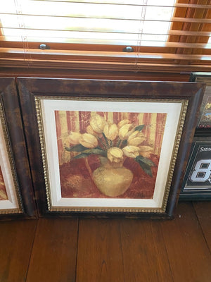 2 Framed Prints- Flowers in Vase, Ren-Wil