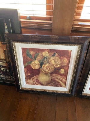 2 Framed Prints- Flowers in Vase, Ren-Wil