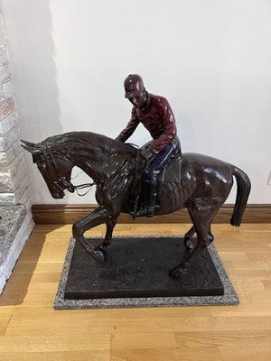 Isidore Bonheur Large Painted Bronze Sculpture- "Le Grand Jockey"- 36"x31"