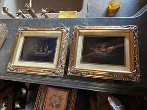 Santa Maria & Cutty Sark- Glass Art Sailboats in Shadow Box