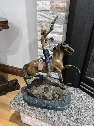 Carl Kauba Bronze Sculpture- "Frontier Justice"- 22"h