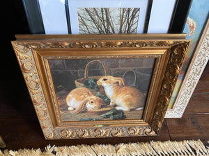 "Bunnies Meal 1"- by Alfred Barber Painting