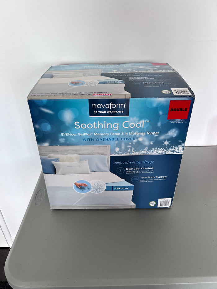 BRAND NEW Novaform Soothing Cool Evencor GelPlus Memory Foam 3 in Mattress Topper- Double