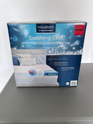 BRAND NEW Novaform Soothing Cool Evencor GelPlus Memory Foam 3 in Mattress Topper- Double